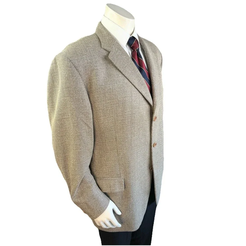 Roberto Zanieri Lanificio di Pray Italy Men 48R Hopsack Silk Wool Sport Blazer